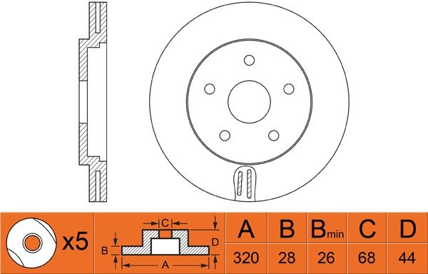 Тормозной диск FIT 0 8R2JLL FR0575V 1275771591 - Изображение 1