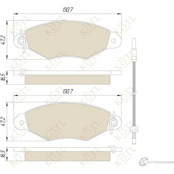 Колодки тормозные Kotl 1402KT TFKZPH I4 ZIZZW 1437192963