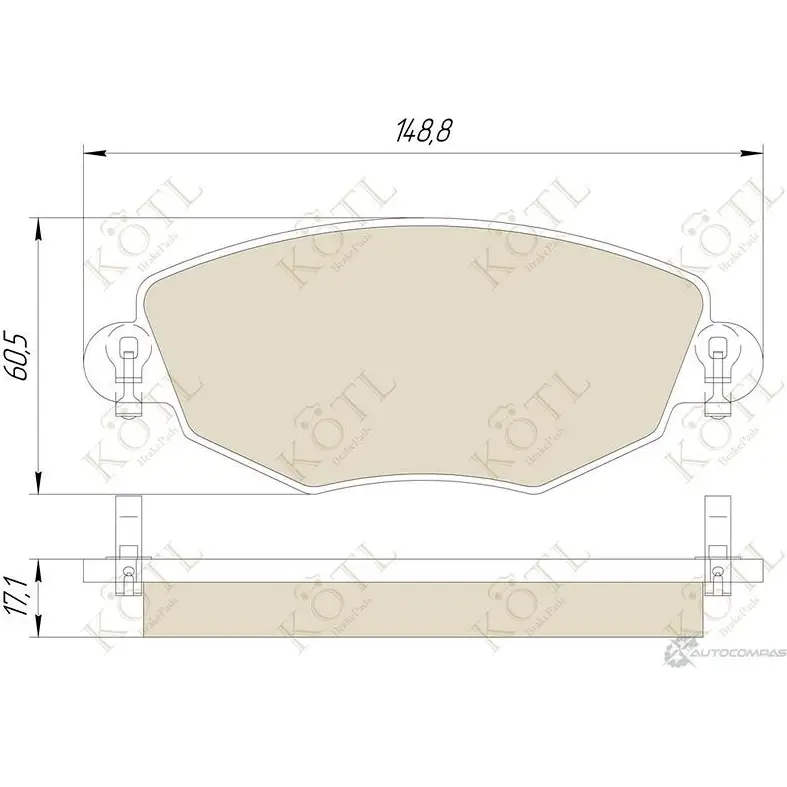 Колодки тормозные Kotl O8ZONCD 1434KT B3H F43 1437192960 изображение 0