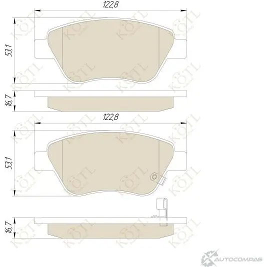 Колодки тормозные Kotl 11O2A 1437192890 1700KT F7 90SZF изображение 2