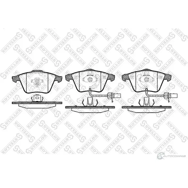 Тормозные колодки дисковые, комплект STELLOX 2 3950 PCA096412 3592437 002 003-SX