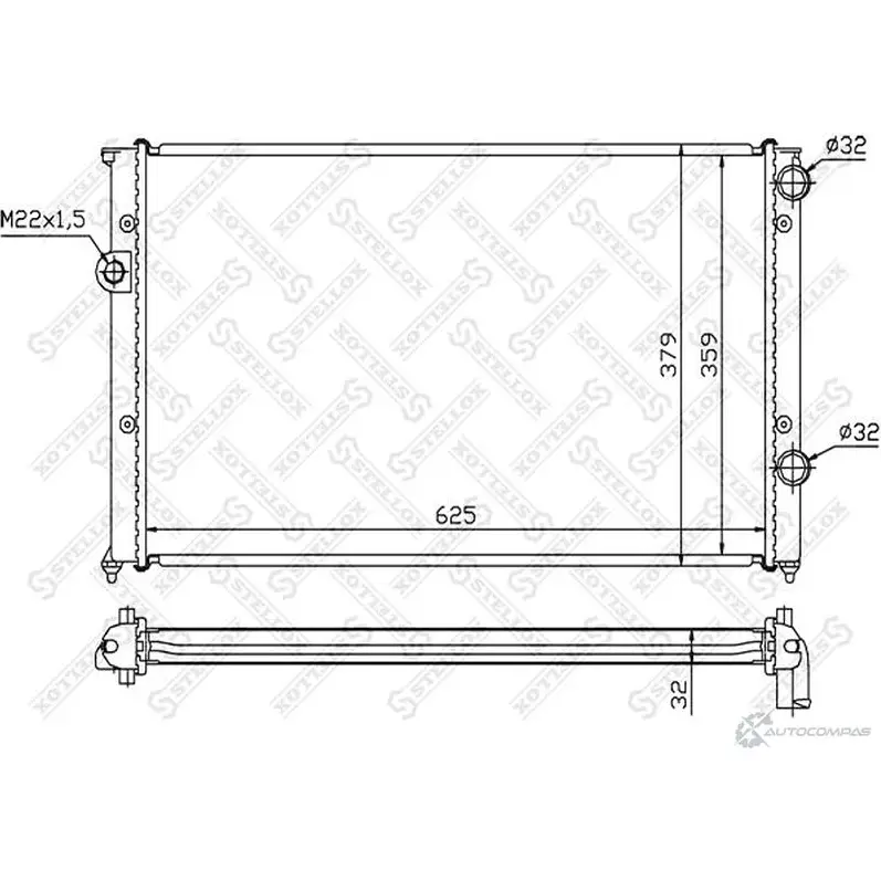 Радиатор охлаждения двигателя STELLOX 10-25009-SX 3598437 4057276073081 CA3MF C