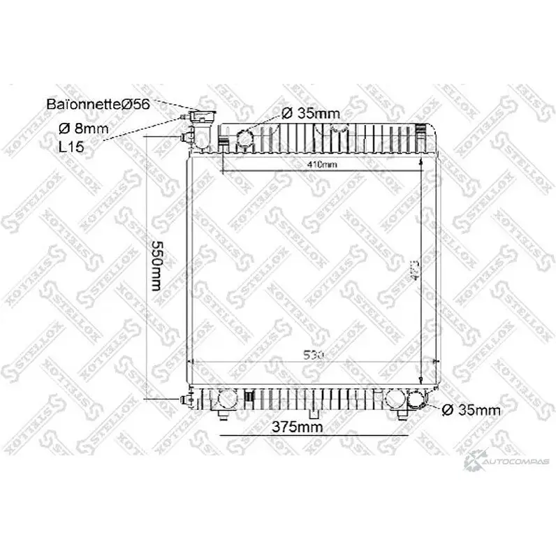 Радиатор охлаждения двигателя STELLOX 10-25035-SX 4057276073340 8NO9 IF 3598462
