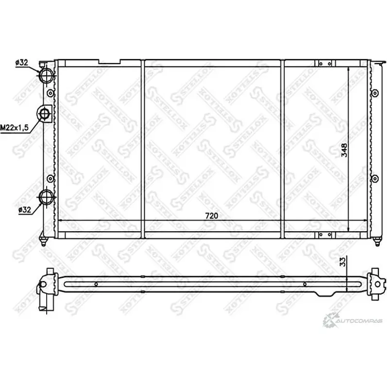 Радиатор охлаждения двигателя STELLOX UFAE W 10-25072-SX 4057276073715 3598499