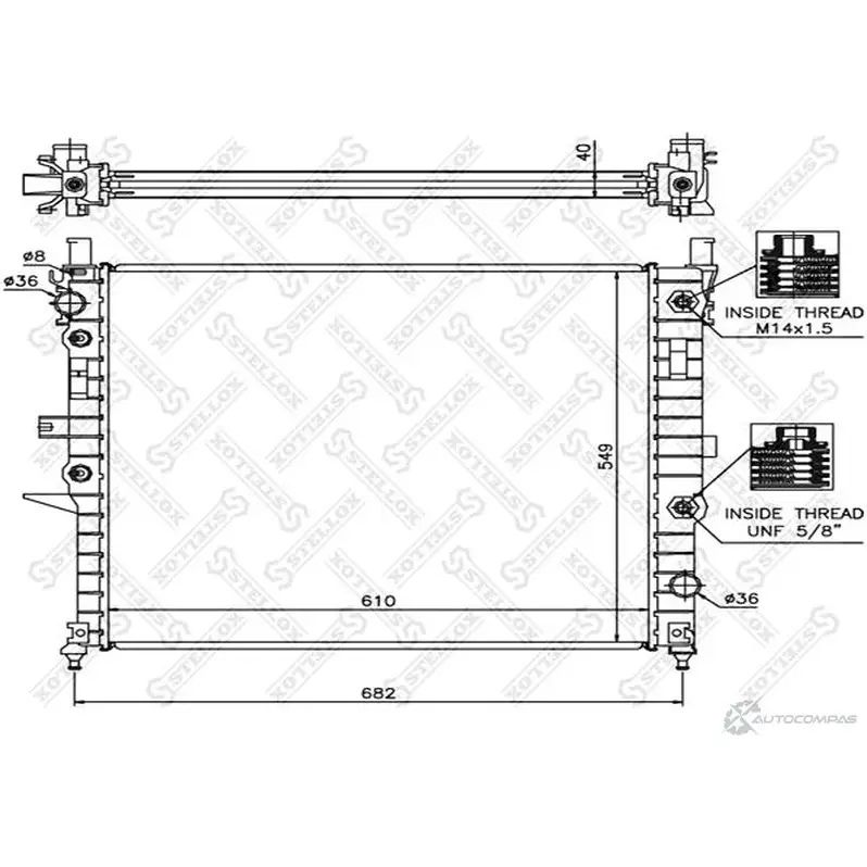 Радиатор охлаждения двигателя STELLOX AX4 2U 3598563 4057276074378 10-25138-SX изображение 0