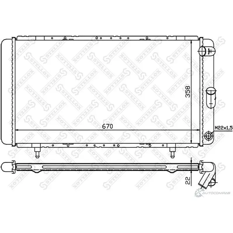 Радиатор охлаждения двигателя STELLOX 10-25233-SX W4GK7 AO 4057276075320 3598655
