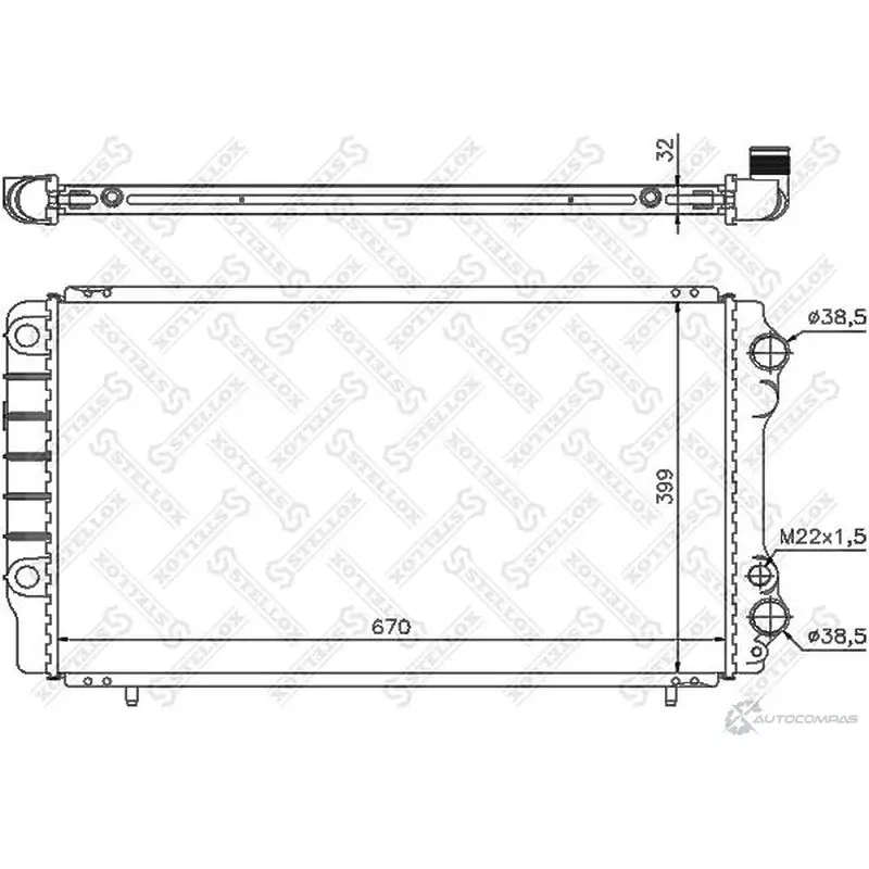 Радиатор охлаждения двигателя STELLOX 10-25234-SX 3598656 WIK5WS A 4057276075337