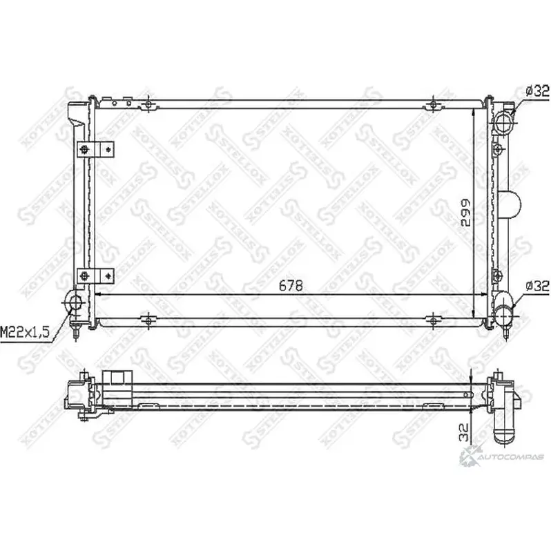 Радиатор охлаждения двигателя STELLOX 10-25246-SX M AHT42J 4057276075450 3598668