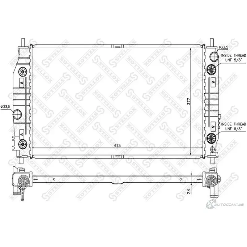 Радиатор охлаждения двигателя STELLOX 10-25281-SX 4057276075801 7 A0BH 3598703