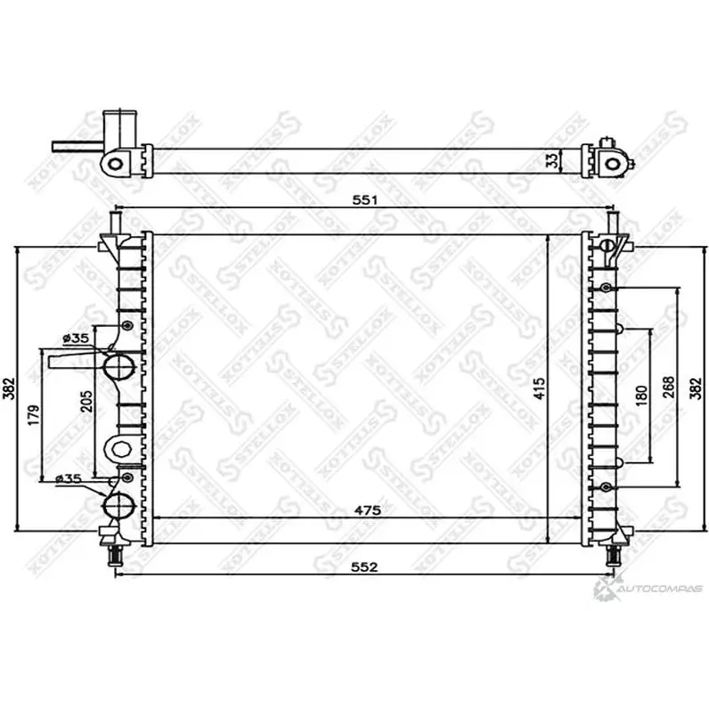 Радиатор охлаждения двигателя STELLOX Y6 1EY5 10-25332-SX 3598745 4057276076310