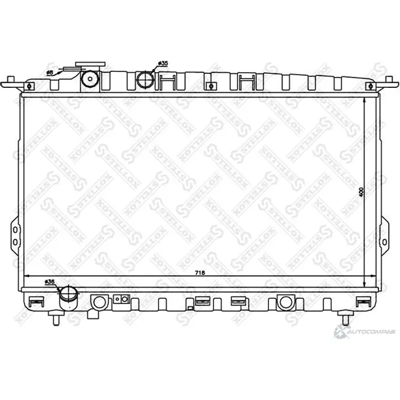 Радиатор охлаждения двигателя STELLOX 10-25344-SX 3598757 4057276076433 V8 TX8W