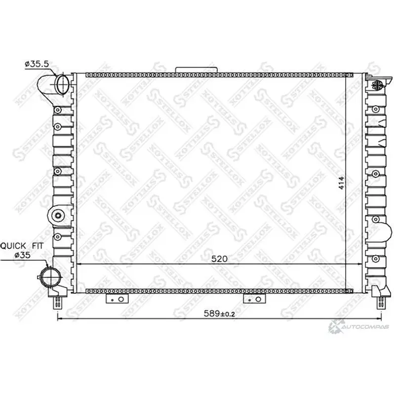 Радиатор охлаждения двигателя STELLOX FZE 2JG 10-25490-SX 3598901