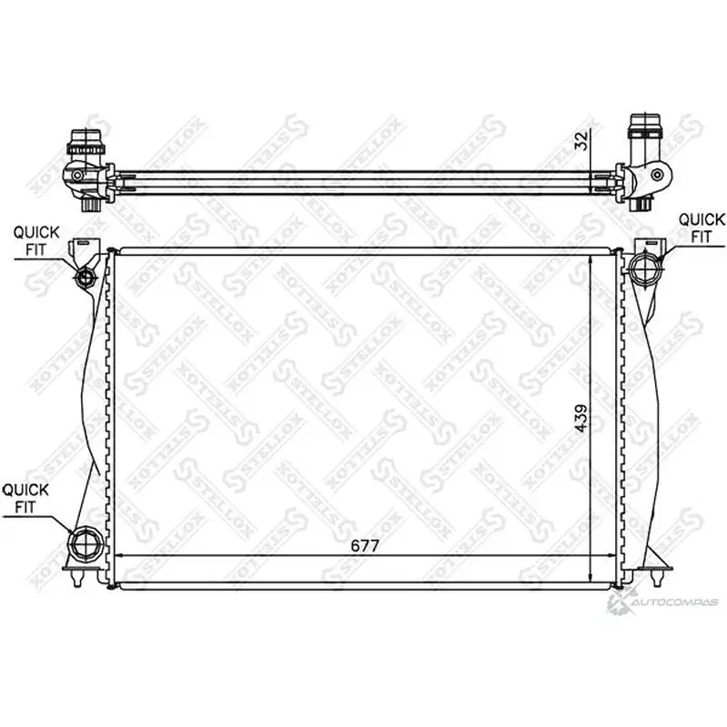 Радиатор охлаждения двигателя STELLOX 10-25505-SX 3598916 IV51 N