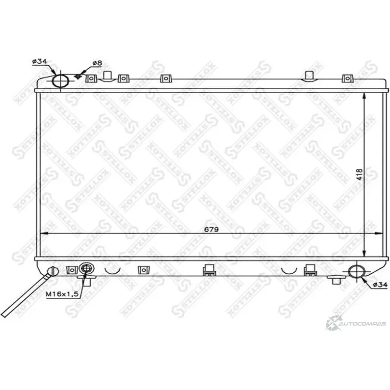 Радиатор охлаждения двигателя STELLOX 10-25689-SX 3599098 FZ OI6MY изображение 0