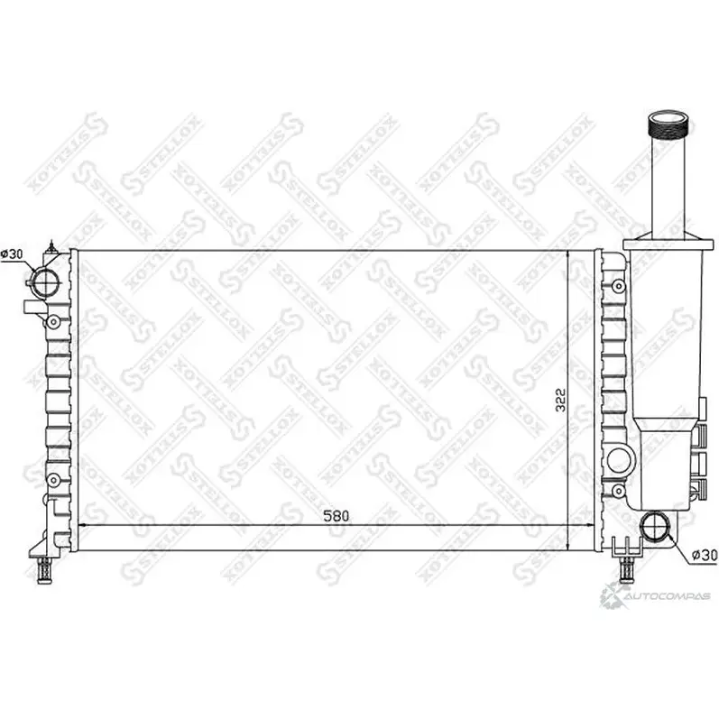 Радиатор охлаждения двигателя STELLOX 10-25757-SX 3599165 6E6 1Q изображение 0