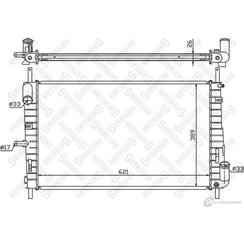 Радиатор охлаждения двигателя STELLOX L XU4PF 3599188 10-25780-SX