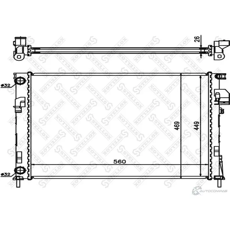 Радиатор охлаждения двигателя STELLOX 10-26003-SX 4057276078017 3599411 O8CT3 9