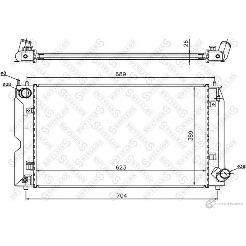 Радиатор охлаждения двигателя STELLOX 10-26308-SX 9O8 3K5 3599716 изображение 0