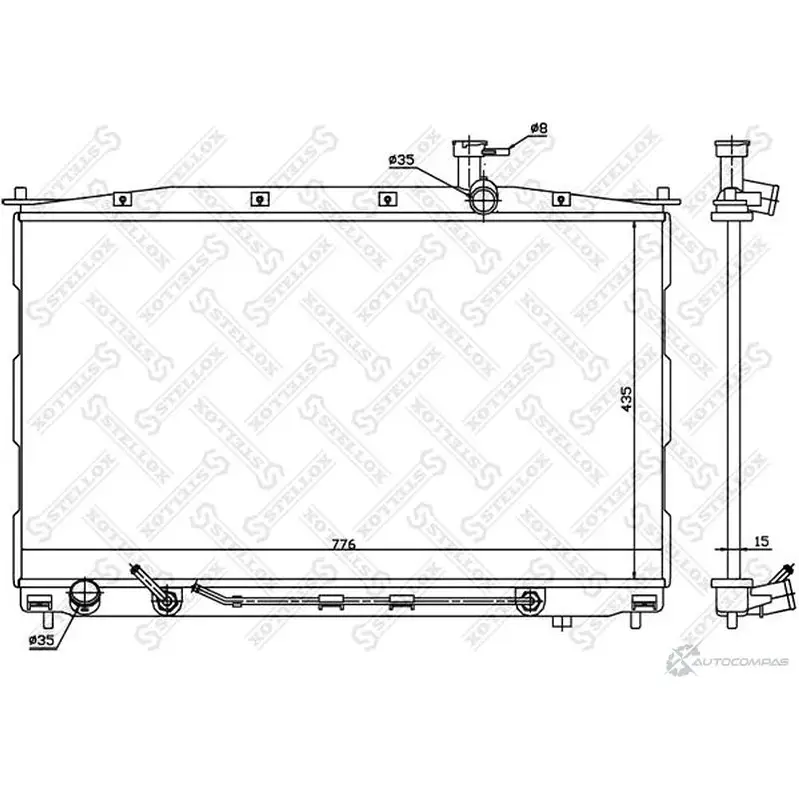 Радиатор охлаждения двигателя STELLOX H7I 1H5 10-26612-SX 3600016 изображение 0