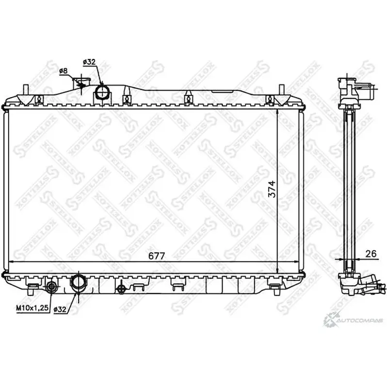 Радиатор охлаждения двигателя STELLOX 10-26675-SX 3600078 I047 I изображение 0