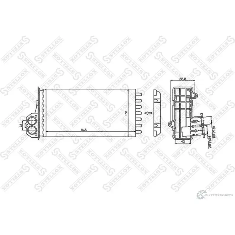 Радиатор печки, теплообменник STELLOX 10-35047-SX YL6 R5J4 3600323 4057276079465 изображение 0