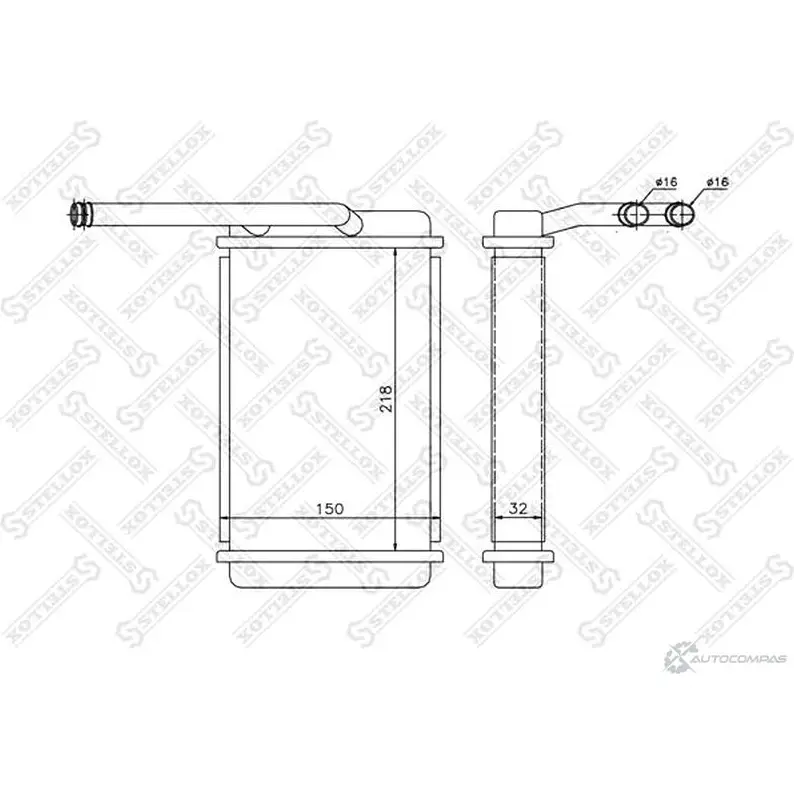 Радиатор печки, теплообменник STELLOX 3600330 10-35054-SX C4JY JP 4057276079533