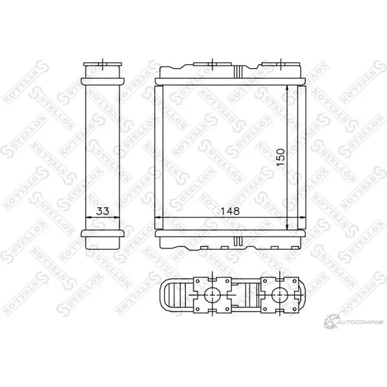 Радиатор печки, теплообменник STELLOX 3600351 27L D1F 4057276079762 10-35077-SX