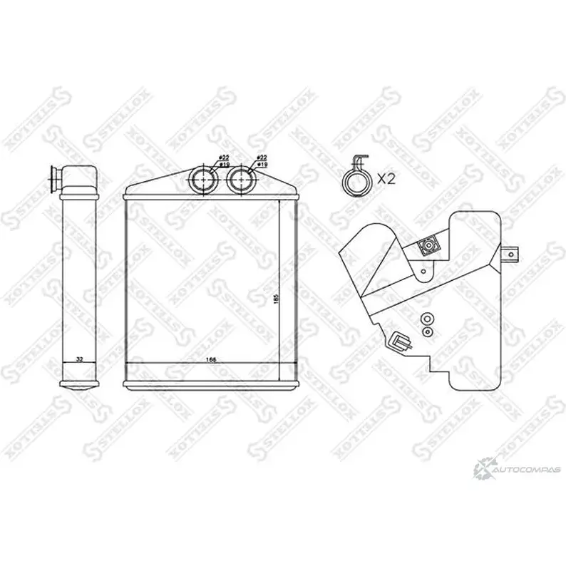 Радиатор печки, теплообменник STELLOX K1D LH 3600393 4057276080218 10-35122-SX