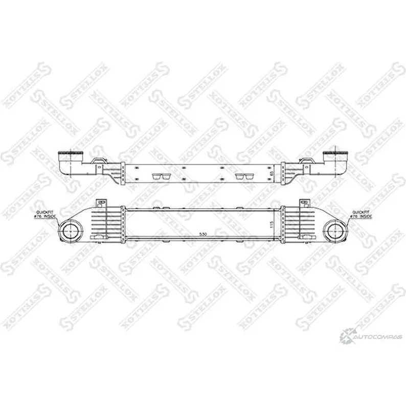 Интеркулер STELLOX 10-40051-SX 3600751 D 62OR изображение 0