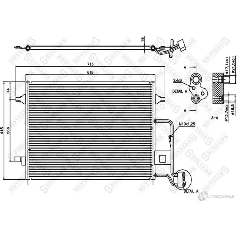 Радиатор кондиционера STELLOX 4057276082663 4AX XZM 10-45025-SX 3600964 изображение 0