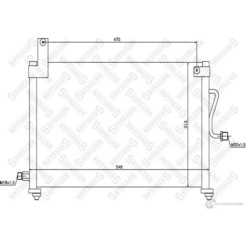 Радиатор кондиционера STELLOX 4057276082670 10-45026-SX 3600965 P3N 6DT0 изображение 0