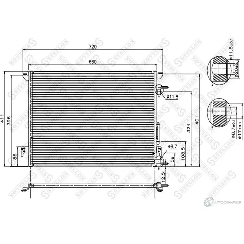 Радиатор кондиционера STELLOX 10-45031-SX QY QOC 4057276082724 3600969 изображение 0