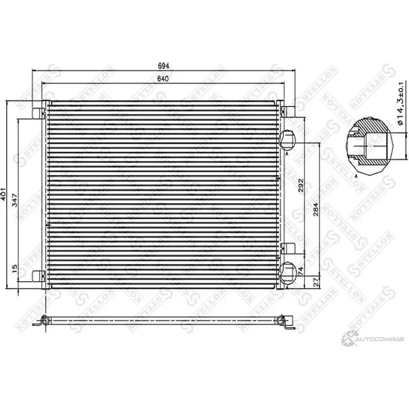 Радиатор кондиционера STELLOX 10-45034-SX 4057276082755 3600972 RPL 6V1 изображение 0