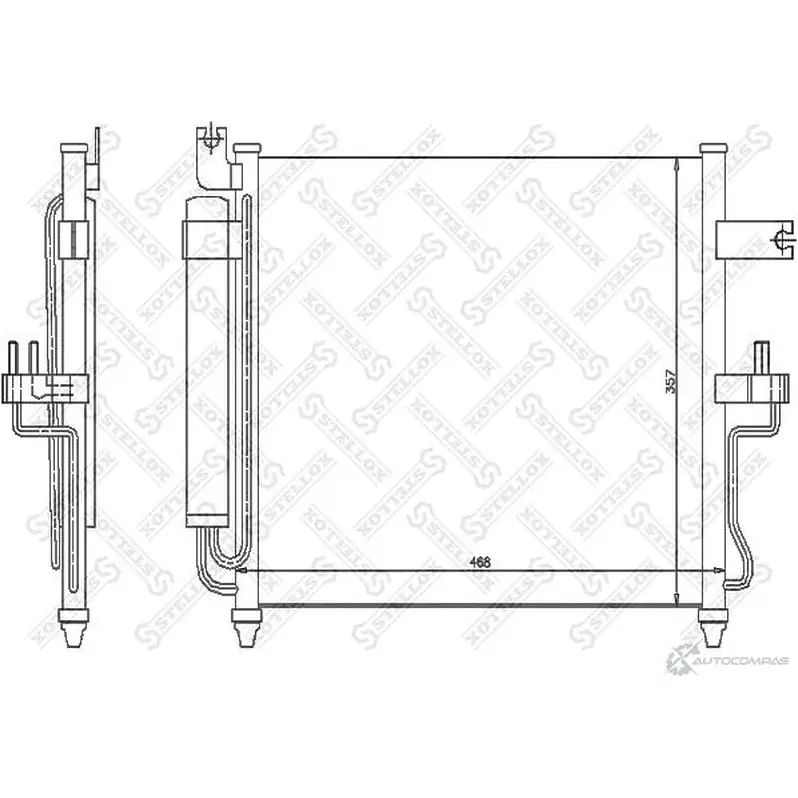 Радиатор кондиционера STELLOX 10-45043-SX DAAS0Y H 3600980 4057276082847 изображение 0