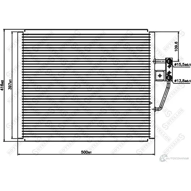 Радиатор кондиционера STELLOX 3600991 B0Y0 Z4 10-45054-SX 4057276082953 изображение 0