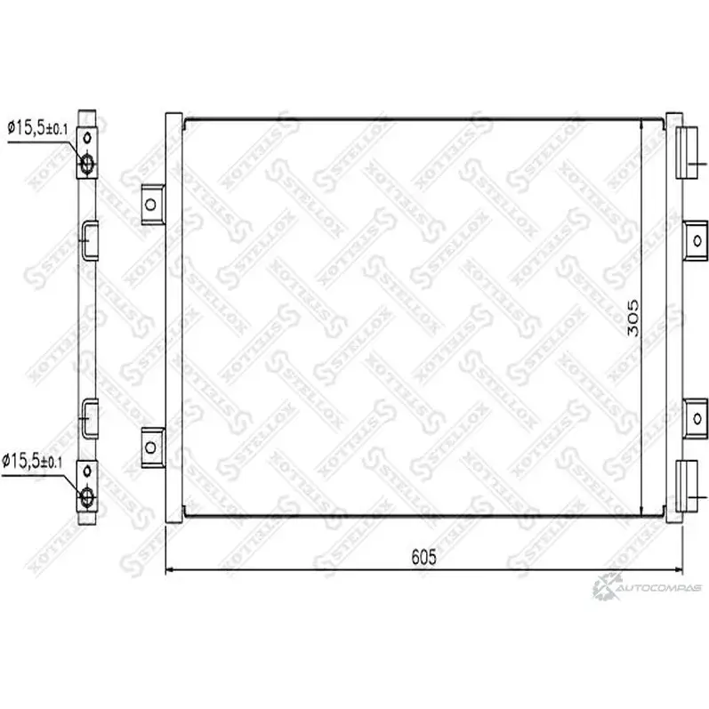 Радиатор кондиционера STELLOX 10-45089-SX 3601025 361GV A 4057276083301
