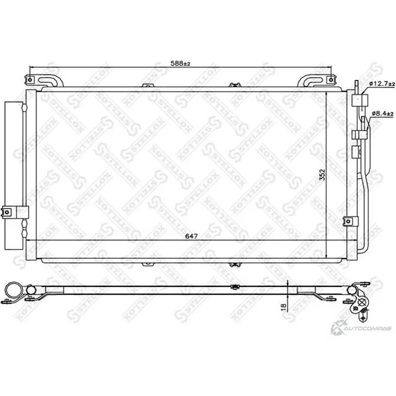 Радиатор кондиционера STELLOX 4057276083448 VVKKE IY 10-45103-SX 3601038 изображение 0