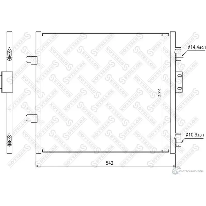 Радиатор кондиционера STELLOX 3601126 10-45196-SX G V5NI 4057276084377