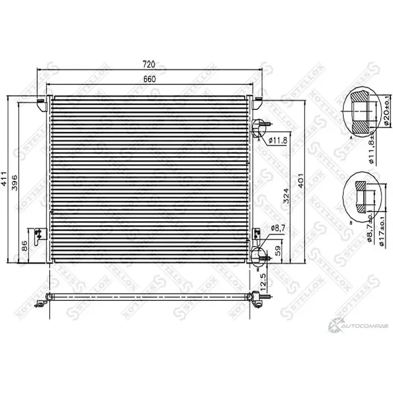 Радиатор кондиционера STELLOX 10-45210-SX D75 NGL5 4057276084513 3601139 изображение 0