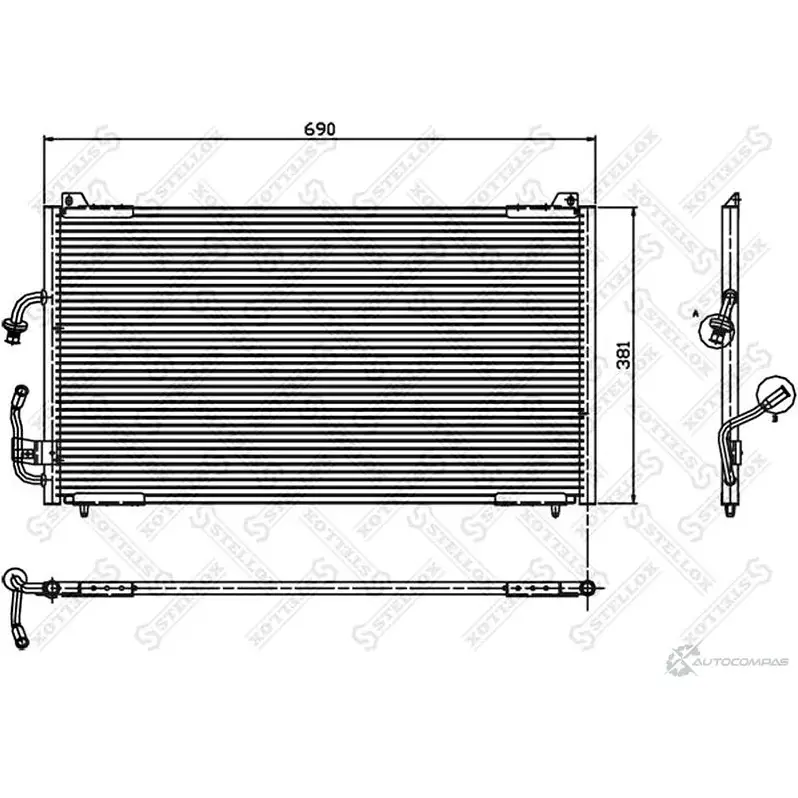 Радиатор кондиционера STELLOX B TYVA 10-45216-SX 4057276084575 3601145 изображение 0