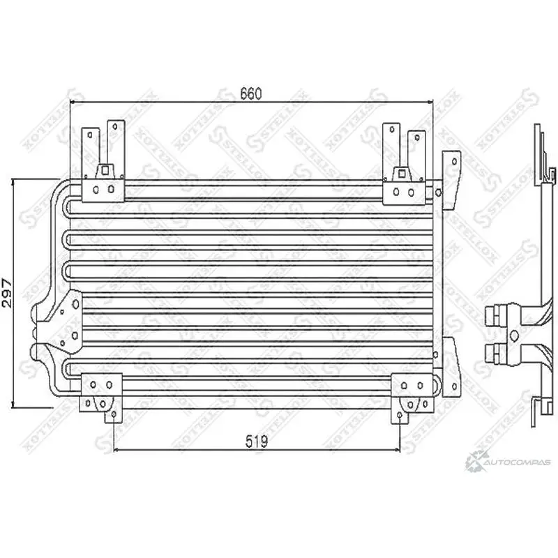 Радиатор кондиционера STELLOX 10-45238-SX H9X ID 3601164 изображение 0