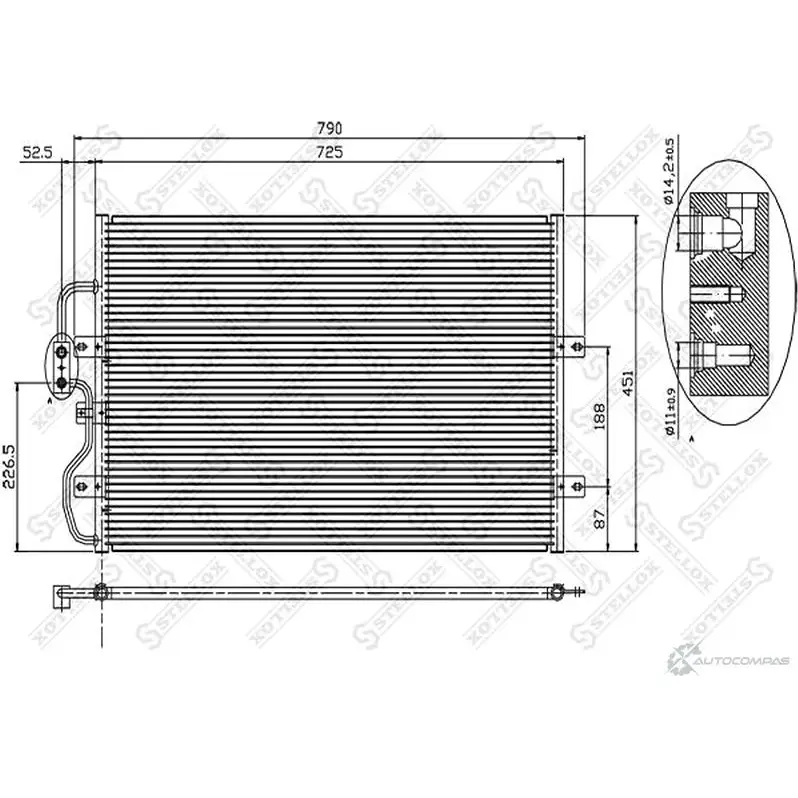 Радиатор кондиционера STELLOX 8 LX46 10-45301-SX 3601226 4057276084728 изображение 0