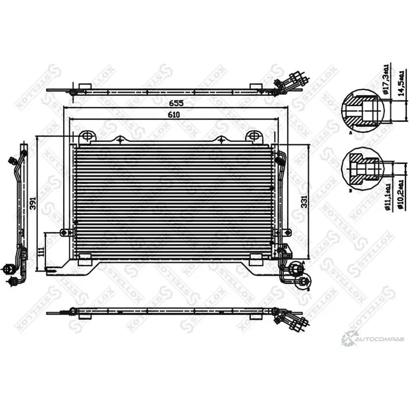 Радиатор кондиционера STELLOX 5V5 I01 10-45321-SX 3601246 изображение 0