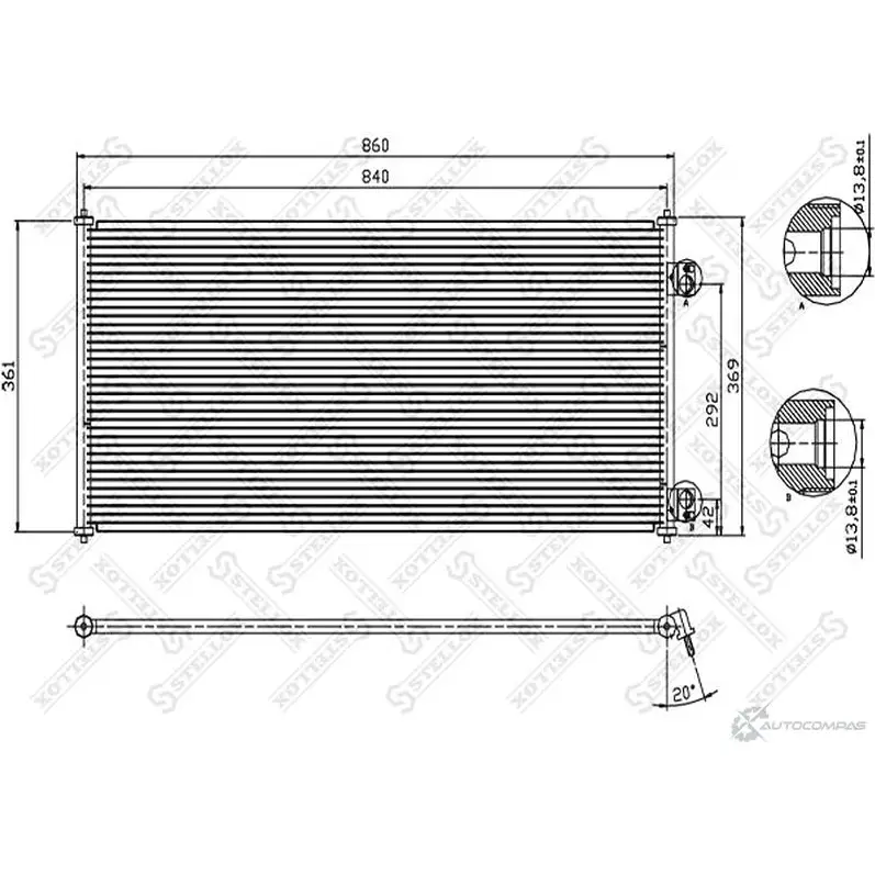 Радиатор кондиционера STELLOX 3601264 G AXSJMD 10-45339-SX изображение 0