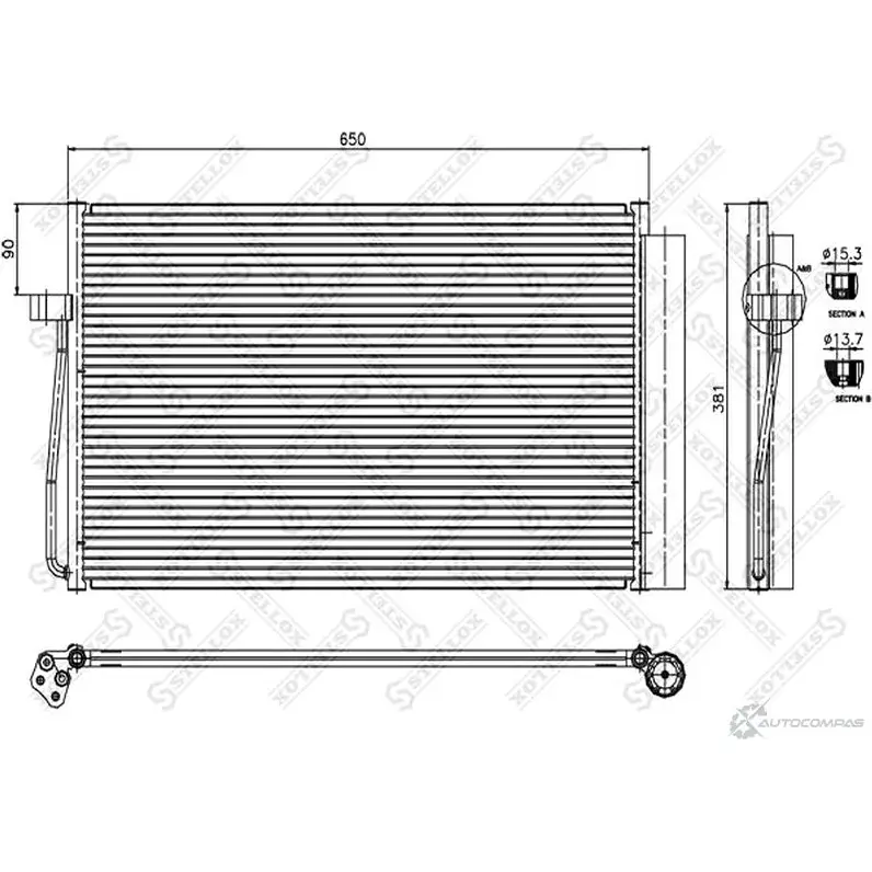 Радиатор кондиционера STELLOX 10-45404-SX 4057276084889 7F5 OJ 3601329 изображение 0