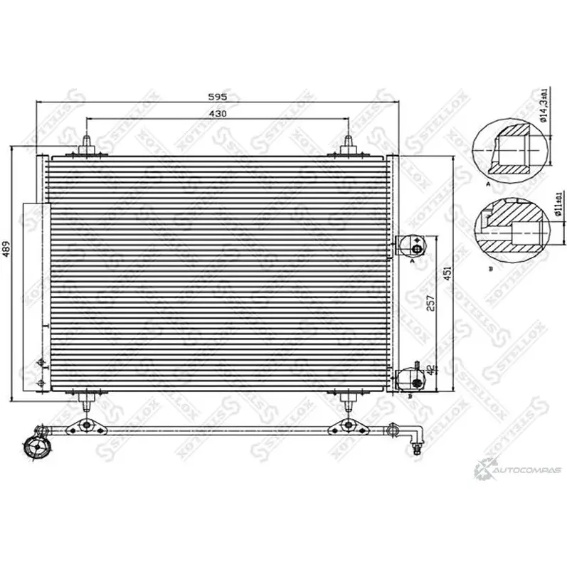 Радиатор кондиционера STELLOX BQ 4VSPZ 3601334 10-45409-SX изображение 0