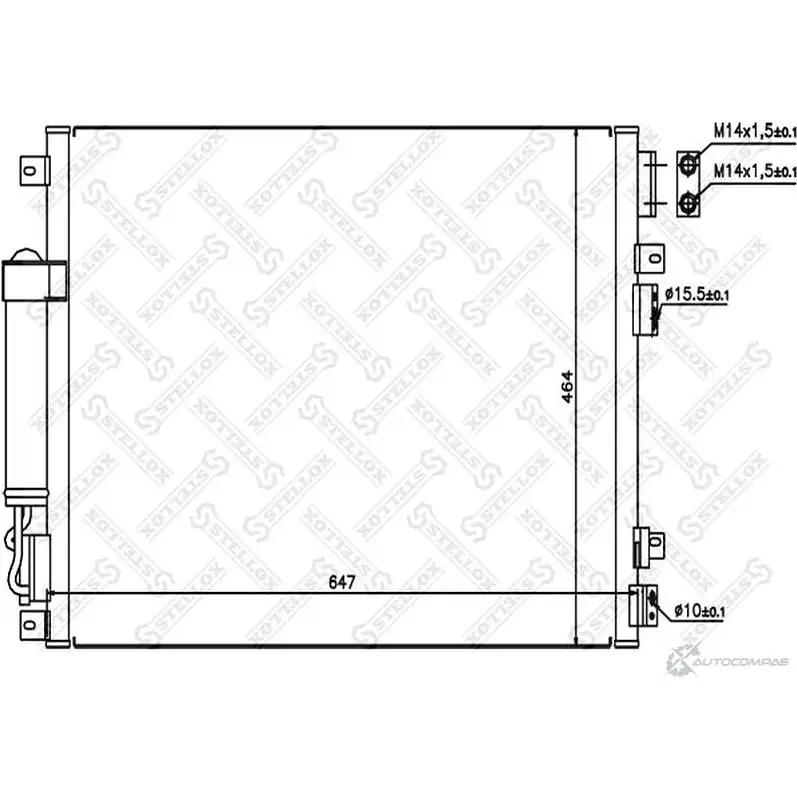 Радиатор кондиционера STELLOX LR ARSP 10-45414-SX 3601339 изображение 0