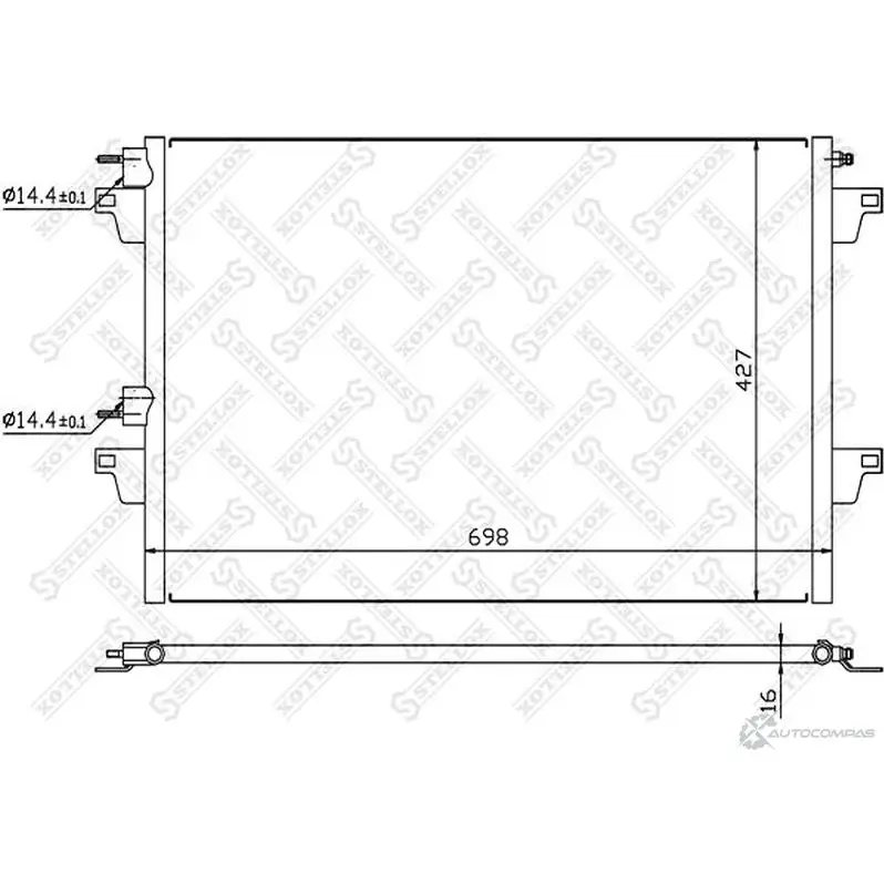 Радиатор кондиционера STELLOX ZRB BOX 10-45505-SX 3601430