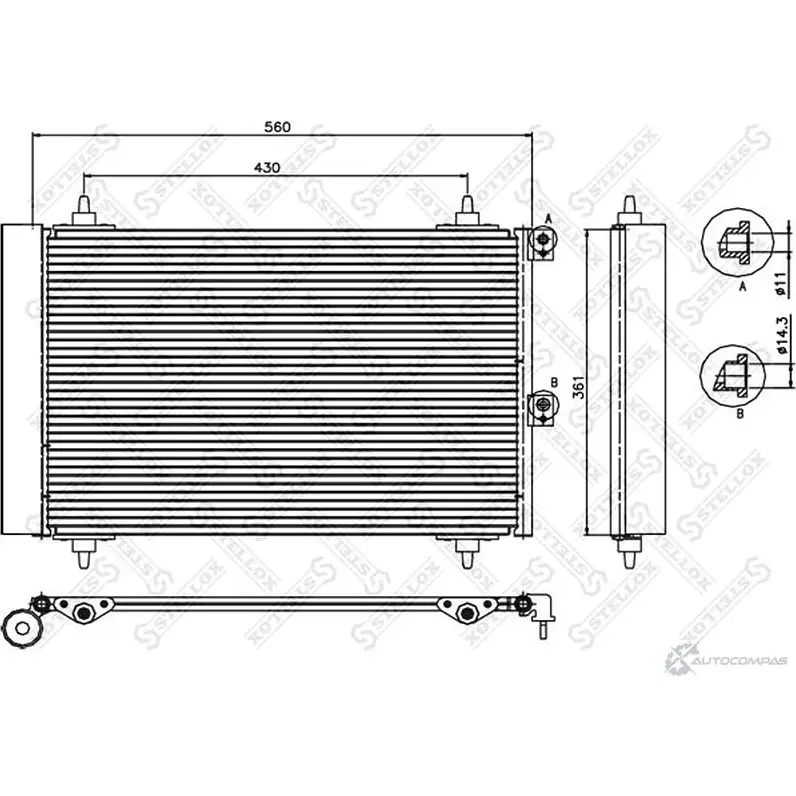 Радиатор кондиционера STELLOX 10-45557-SX 3601482 G WH4KN изображение 0