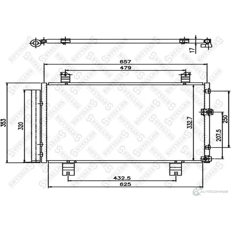 Радиатор кондиционера STELLOX BX6 3K 3601606 10-45681-SX изображение 0